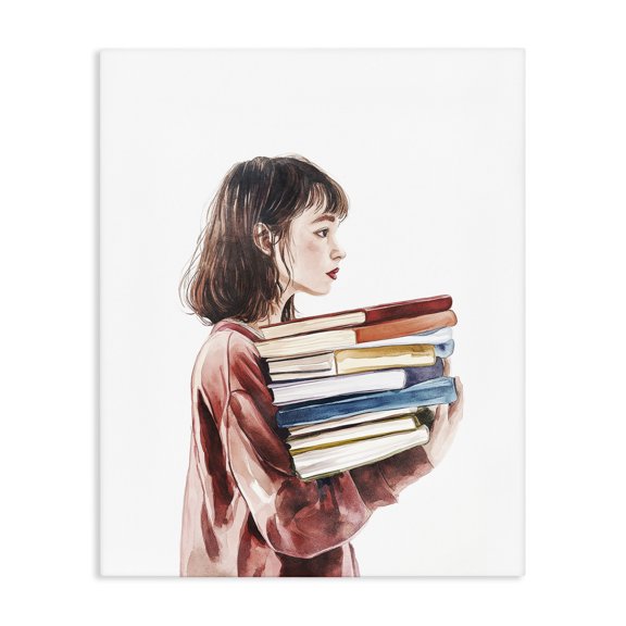 Stupell Industries Traditional The Book Bearer Girl Canvas Art, 16 x 20, by Svetlana Aleynikova