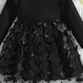 thumbnail image 4 of Gubotare Girls Dresses Long Sleeve Fall Toddler Girl Dress Long Sleeve Fall Dress Kids Dresses Casual Clothes Size 4T 5T(Black,4-5 Years), 4 of 6