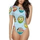 thumbnail image 1 of Balery Cute Cartoon Owls 3 Body de cuello redondo de manga corta para mujer Tops de manga corta Tops básicos-Large, 1 of 7