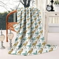 thumbnail image 3 of White Cartoon Dinosaurs Blanket,Comfortable Soft Flannel Throw Blanket,All Season,Warm Lightweight Blankets for Sofa Bed Couch Living Room Chair,50"x60", 3 of 4