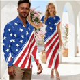 thumbnail image 2 of Psesaysky American Flag Couple Clothes Patriotic Shirts for Men,4th of July Anniversary Bodycon Dress for Women,Couples Match Outfit Men Women Patriotic Match Clothes Pencil Dress or T Shirts,S-3XL, 2 of 6