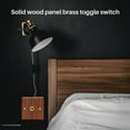 thumbnail image 2 of 86 Type Solid Wood Panel Switch Wall Light Retro Brass Toggle Switch Wood Grain Electrical Switch Socket 1- Switch, 2 of 8