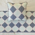 thumbnail image 3 of The HomeCentric King / Queen / Twin Blue Decorative Bed Runner Full 68"x18" Bed Runner WITH One Pillow Cover, Embroidered Bed Scarf on Embroidered fabric - Pointillism, 3 of 3