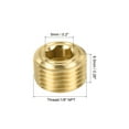 thumbnail image 2 of Uxcell Brass Pipe Plug Male Thread Hex Internal Head Socket Fitting for Water Air Fuel Pipe 1/8"NPT, 2 of 5