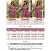 Cuteduck Womens Plus Size Dresses Short Sleeve Ruffle Hem Tiered Textures Babydoll Dress 0X-4X