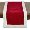 thumbnail image 1 of SARO 2050.R1672B Cotton Christmas Runner with Sherpa Edges  Red, 1 of 1