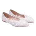 thumbnail image 5 of 1pair encaje zapatos de fondo plano elegantes zapatos de boda al aire libre zapatos casuales blanco, 5 of 5