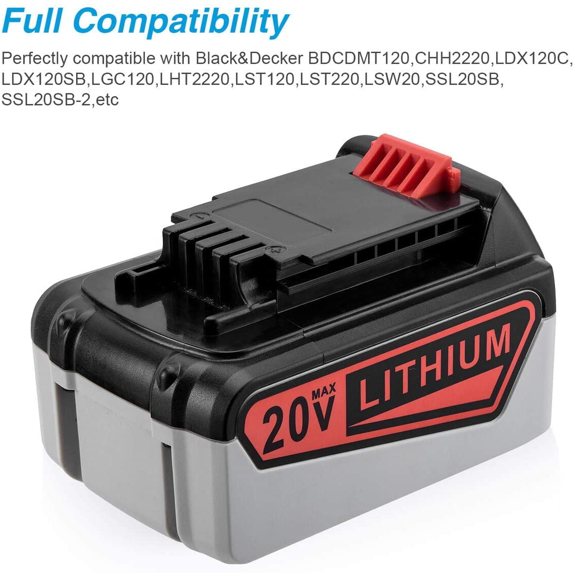 2Pack Lithium LB2X4020 6.0Ah 20V MAX Replacement for Black and Decker 20V Battery LBXR20 LBXR20-OPE LB20 LBX20 LBX4020 LB2X4020-OPE 