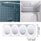 thumbnail image 3 of Bathroom Shower Curtains,Plant Leaves Geometry Flowers Pattern Polyester Fabric Waterproof Bath Curtain with 12 Hooks,180x180cm, 3 of 4