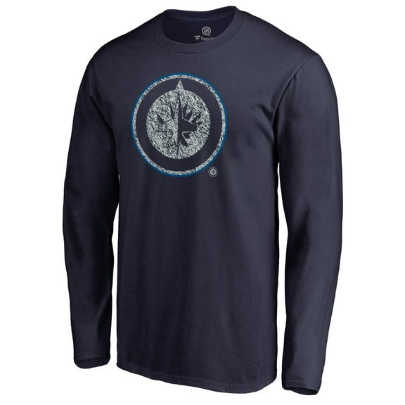 Men's Navy Winnipeg Jets Static Logo Long Sleeve T-Shirt