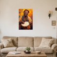 thumbnail image 3 of ZHONGYUTONG African American Men Music Wall Art Africa Drum Canvas Black Man Pictures Ethnic Instruments Traditional Painting Prints Afro Home Decor Framed (28.00" x 42.00"), 3 of 5
