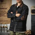 thumbnail image 4 of Abrigo vaquero holgado de otoño para hombre, chaqueta vaquera vintage para hombre, novedad en ropa vaquera coreana popular, Joker, estética de bajo precio, Lxury, 4 of 5