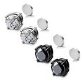 thumbnail image 3 of 4 pares de pendientes magnéticos fuertes de cristal, pendientes de Clip de fácil uso para mujeres y hombres, pendientes redondos Punk con imán de circón, joyería sin perforación, 3 of 5