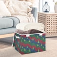thumbnail image 5 of Blue Red Green Wave Christmas Trees Foldable Storage Bins with Lids Handles Collapsible Storage Containers Tote Boxes 16.5 x 12.6 x 11.8 inches, 5 of 7