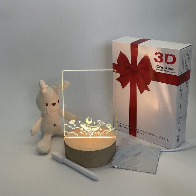 sale solid wood message board night light 3D Creative light acrylic table lamp atmosphere lamp