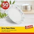 thumbnail image 3 of Round Disposable Paper Plates 10 in, Blue Flower|Soak Proof, Cut Proof, Microwave Safe Heavy Duty Paper Plates 10"|50 Count Bulk Paper Plates, Paper Plates 10 Inch, Bulk for Parties and Occasions, 3 of 4