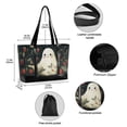 thumbnail image 2 of FORMRS Canvas Laptop Tote Bag for Women with 15.6" Computer Compartments Shoulder Handbag, Happy Ghost, 2 of 7