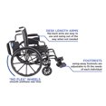 thumbnail image 4 of Invacare - Silla de ruedas Tracer SX5 TRSX58FBP / T93HAP, con brazos a la altura del escritorio y reposapiés Hemi T93HAP con presillas para el talón, asiento de 45 cm de ancho, 4 of 5