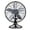 Midnight Chrome, variant on Good Housekeeping Retro 12" All-Metal Table Fan (92612) with 3 Speed Settings, Wide Oscillation, and Carrying Handle in Midnight Chrome