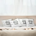 thumbnail image 3 of Ambesonne Live Laugh Love Throw Pillow Cover 4 Pack, Retro Words, 18", Black White, 3 of 6
