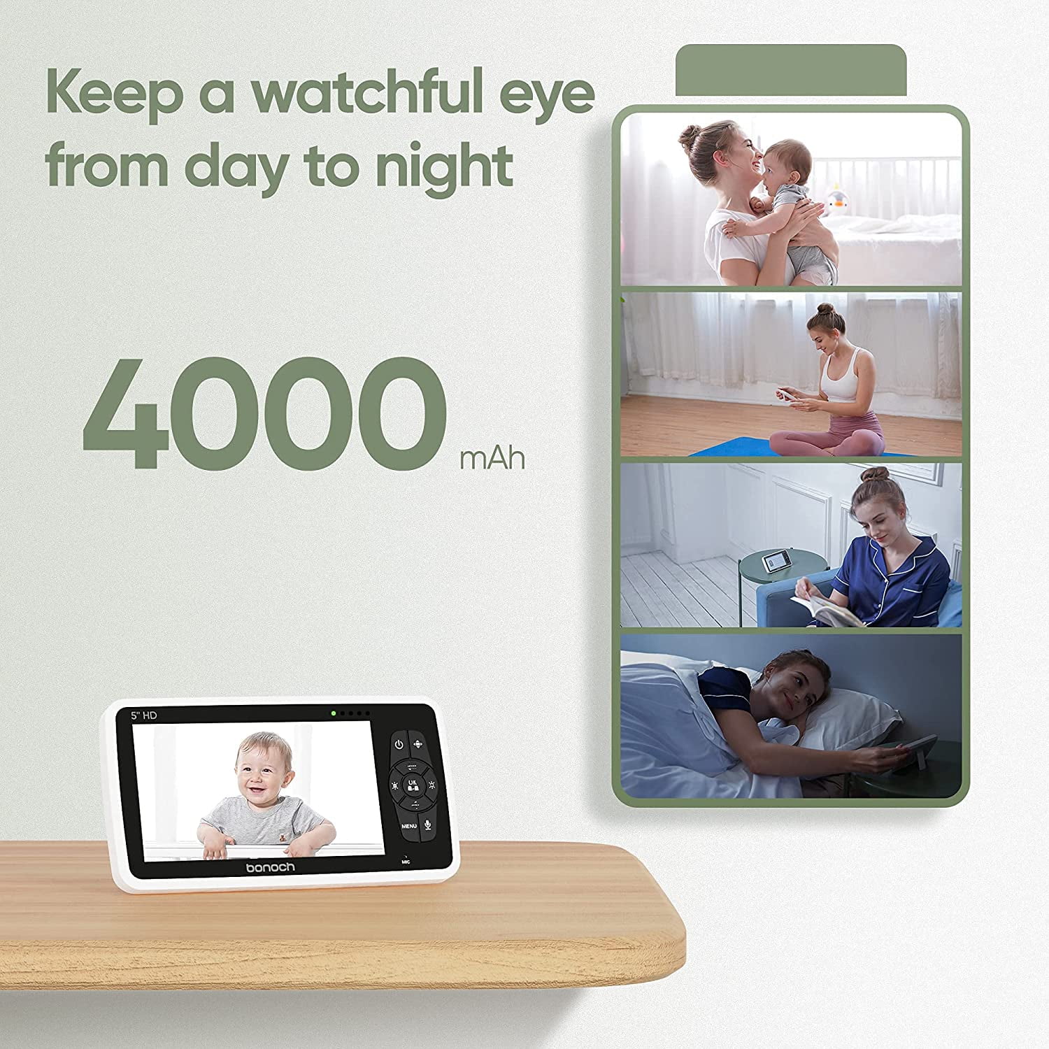 BOAVISION Portable 2.4 Inch LCD Wireless Baby Monitor & Walkie Talk Ca