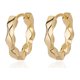 thumbnail image 1 of Pendientes de aro gruesos redondos para mujer, aretes de acero inoxidable chapados en oro, joyería de boda impermeable, envío gratis, 1 of 4