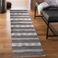 thumbnail image 2 of Superior Najma Striped Wool Runner, 2’ 6" x 10', Grey/ Silver, 2 of 5