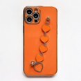 thumbnail image 2 of liangnv Compatible with iPhone 12 Case 6.1 inch 2020 Release Luxury Plating Soft TPU Case with Love Heart Chain Bracelet Strap Shiny Cute Pretty Prote, 2 of 4