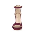 thumbnail image 6 of BLISSFUL STEP Women Ankle Strap Heel Stiletto High Heels Sandals Burgundy 7.5, 6 of 7
