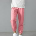 thumbnail image 6 of CYRBOKO Boys Jogger Pants, Summer Elastic Waist Cotton Breathable Athletic Pants Hot Pink Size 12-13 T, 6 of 6