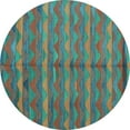 thumbnail image 1 of Ahgly Company Indoor Round Oriental Light Blue Traditional Area Rugs, 8' Round, 1 of 4