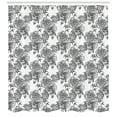 thumbnail image 3 of Ambesonne Floral Shower Curtain, Plant Blossom Spring, 69"Wx75"L, Black Grey White, 3 of 3