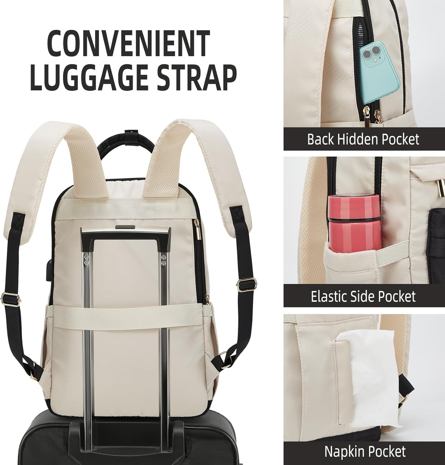 Large Travel Backpack For Women Men,Carry On Backpack,Hiking Backpack Waterproof Outdoor Sports Rucksack Casual Daypack Travel Essentials