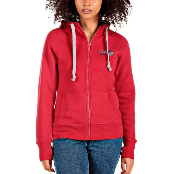 Women's Antigua Red Winston-Salem State Rams Victory Full-Zip Hoodie
