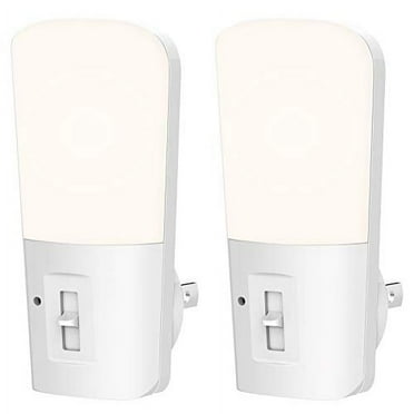 LOHAS Dimmable Night Light, Plug in Light Dusk to Dawn Light, Daylight 5000k from 5lm to 80lm Brightness Adjustable 180 Degree Mini Wall Night Light for Bedroom Stairway Nursery 2 Pack