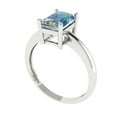 thumbnail image 2 of 1.75 ct Radiant Cut Blue Moissanite Solitaire 18K White Gold Womens Engagement Ring, 2 of 6