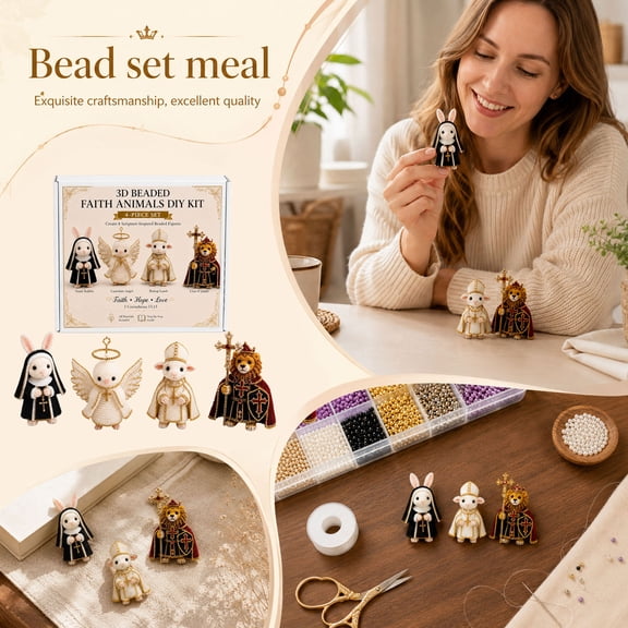 Kiddiway 3D Beaded Animal Kit – DIY Jewelry Making Craft Set with Colorful Beads, Great Adult Toys for Stress Relief, Arts and Crafts for Teens