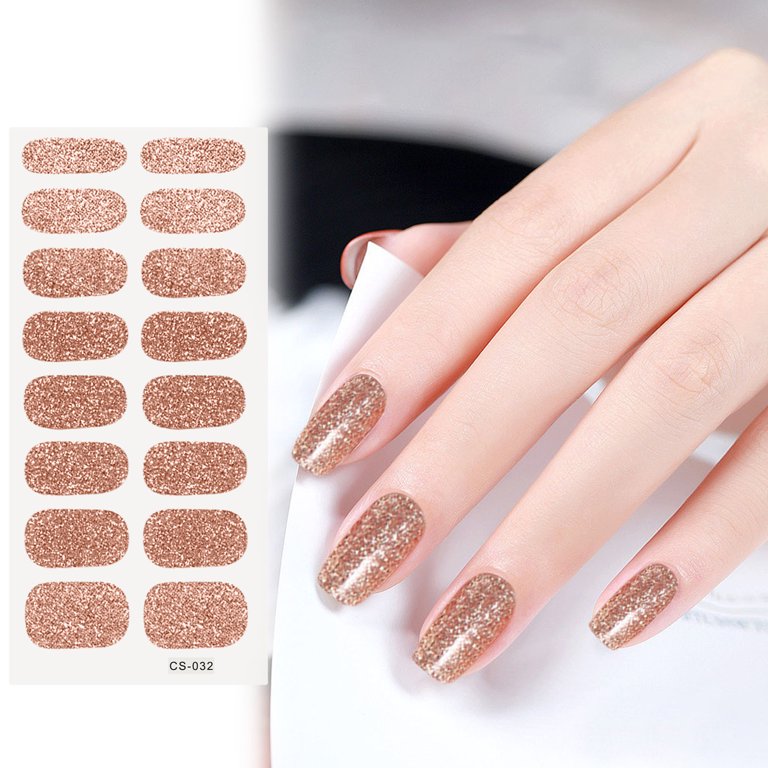 WNFJR 16-Piece Set of Small Nail Art Stickers - Solid Color