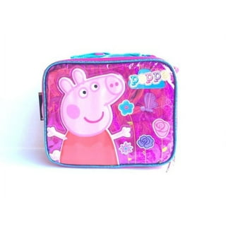 Girls Peppa Pig Insulated Lunch Bag Purple w/ 2-Piece Snack Container –