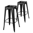 thumbnail image 4 of AmeriHome Acacia Wood Top Bar Height Pub Set with Black Bar Stools - 3 Piece Set, 4 of 5