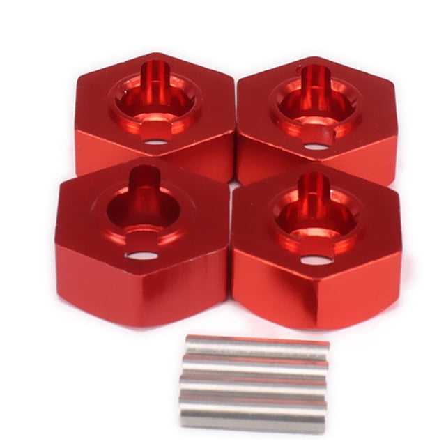 Ounissouiy RCGOFFLOW rueda de montaje hexagonal pieza de coche RC adaptador fuerte para 1/10 ECX AMP Monster Trucks RC pieza de actualización Kits de construcción modelo Rojo