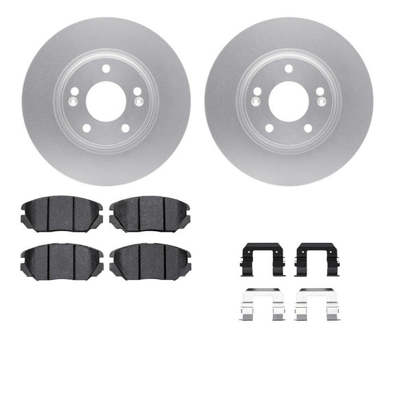 Dynamic Friction Company Front Geospec Brake Rotors with 5000 Advanced Brake Pads includes Hardware 4512-03114