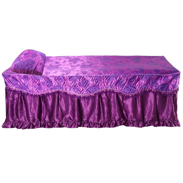 Cubierta de cenefa profesion para de con orificio de respiración facial, bolsillo lateral destacado para llaves y teléfonos Flor púrpura BLESIY Hoja de cenefa de mesa de masaje