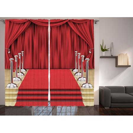 Red Carpet Image Drapes Hall Theatre Stage Decor Elegant Art