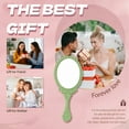 thumbnail image 4 of RAGUPEL Hand Mirrors with Handle,Oval Glass Mirror 6.9"*3.1"*0.4" Handheld Mirror,Mirror with True View Small Mirror,Green, 4 of 7