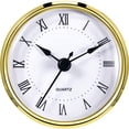 thumbnail image 1 of Horloge Ronde Insert 3-1/8 Pouce (80 mm) Mouvement Quartz Chiffre Romain Bordure Dorée (Doré), 1 of 4