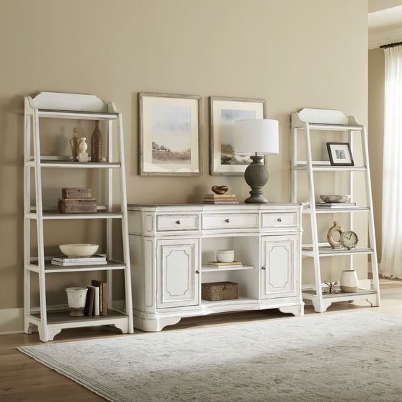 Liberty Furniture Magnolia Manor 3 Piece Dining Room Server Set with Piers White