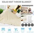 thumbnail image 2 of Cotton Knitted Cable Throw Blanket, 50" x 60", Beige, 2 of 6