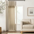 thumbnail image 5 of Drop Cloth Macrame Solid Cotton Light Filtering Ring Top Curtain Panel with Fringe Valance, Linen, 50 x 108, 5 of 12