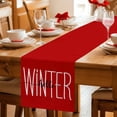 thumbnail image 5 of Hello Winter Table Runner 70 Inches Long Farmhouse Dress Scarves, Red Merry Christmas New Year Dining Tablerunner for Coffee Table/Kitchen Island/Party Décor, 13" x 70", 5 of 8